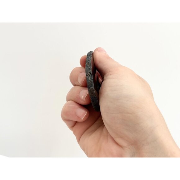 Rich Brown Sliced Agate Geode Crystal Freeform Silver Toned Vintage Pendant - Picture 8 of 13